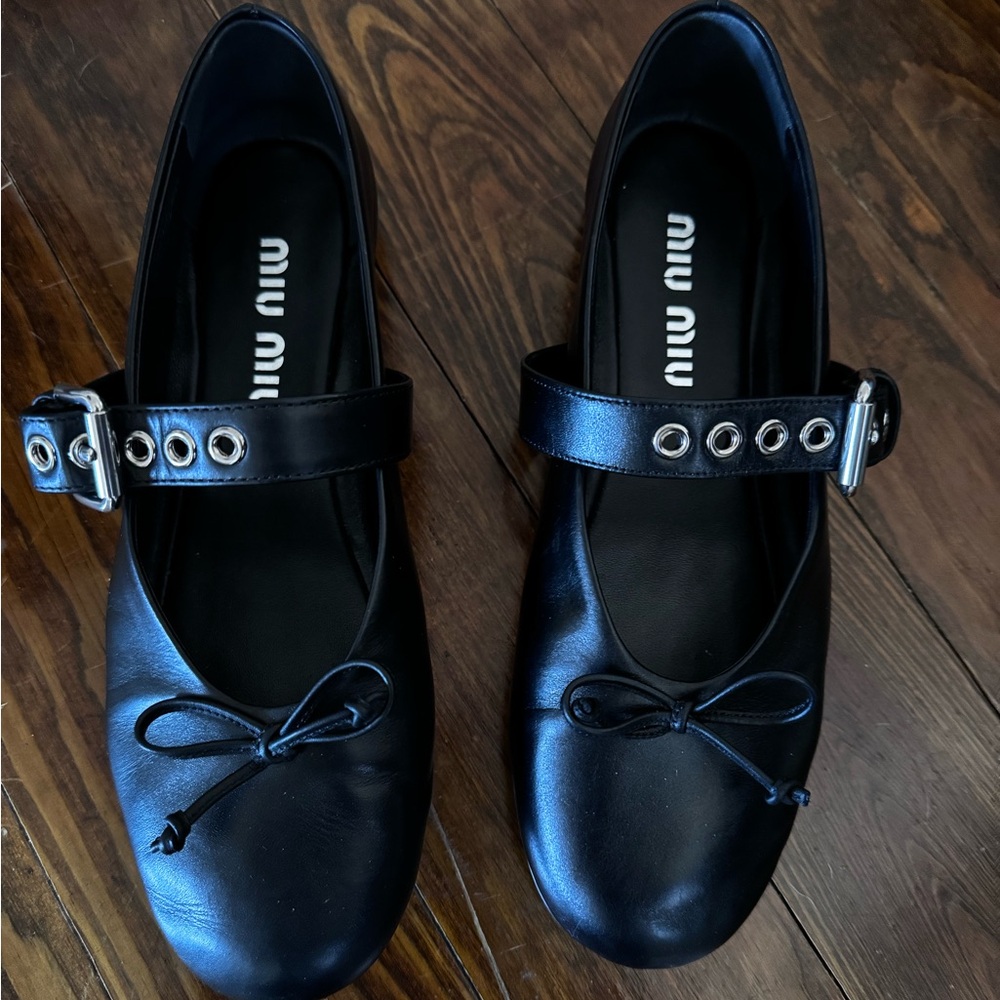 Miu Miu Buckle Ballet Flats